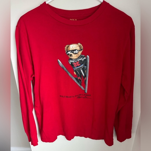 Polo Ralph Lauren Other - POLO Ralph Lauren Big Boys Ski Bear Cotton Jersey Long Sleeve Size Large